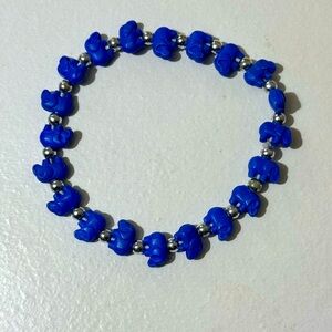 Blue Elephant Beaded Bracelet